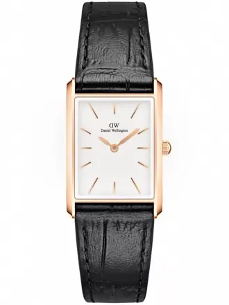 DÁMSKE HODINKY DANIEL WELLINGTON Bound Black Crocodile Rose Gold 24mm DW00100698 + KRABIČKA