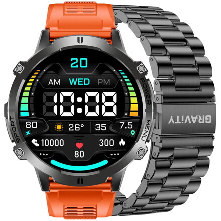 Pánske smart hodinky Gravity GT42-5 – AMOLED, s prídavným náramkom