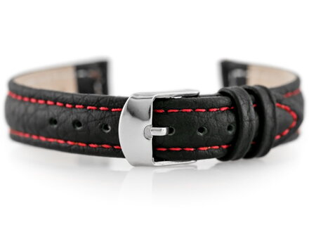 Kožený remienok W71 - black/red - 12mm
