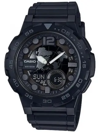Pánske hodinky CASIO AEQ-100W-1BV (zd070b) – WORLD TIME + BOX
