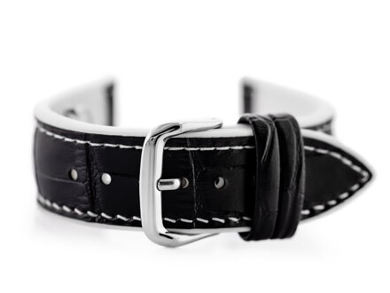 Gumový remienok na hodinky U18 - black/white - 22mm