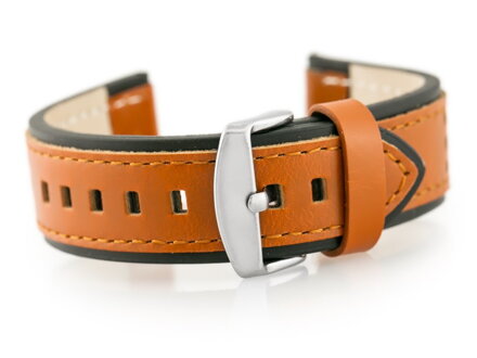 Kožený remienok W80 brown/black 24mm