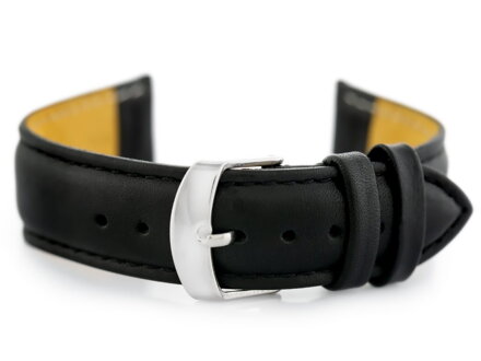 Kožený remienok W83L - black - 22mm