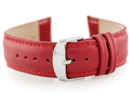 Kožený remienok W83 - red - 24mm