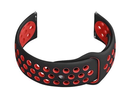 Remienok gumový do smartwatch U11 - black/red - 20mm