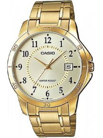 PÁNSKE ZLATÉ HODINKY CASIO MTP-V004G-9B (zd047a) + KRABIČKA