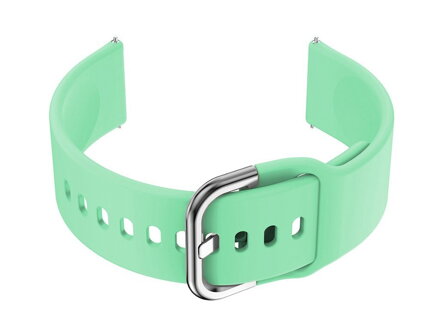 Remienok gumový do smartwatch 20mm - miętowy/silver