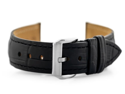 Kožený remienok W06 - black - 24mm