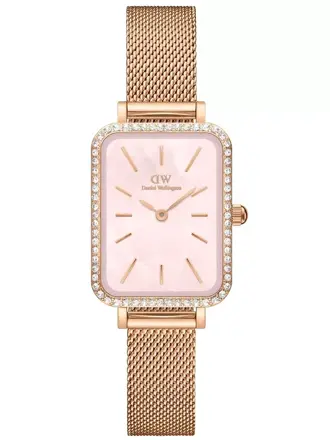DÁMSKE HODINKY DANIEL WELLINGTON Quadro Lumine Bezel Melrose Pink DW00100669 + KRABIČKA (zw519j)