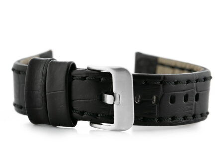 Kožený remienok W49 -  black - 22mm