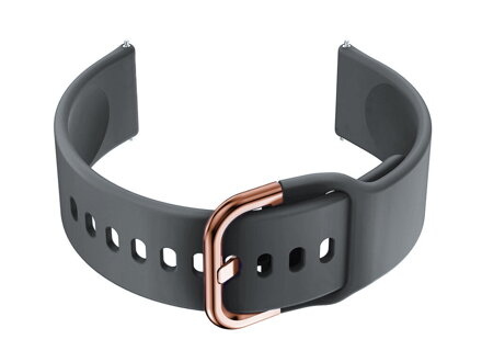 Remienok gumový do smartwatch 18mm - dark gray/r.gold