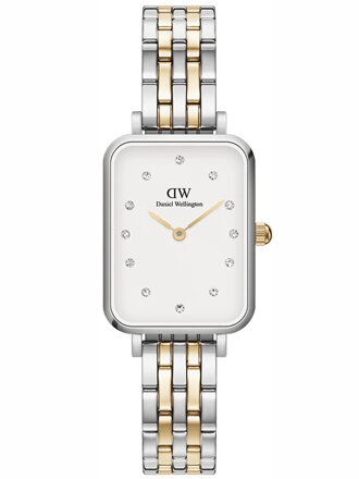 DÁMSKE HODINKY DANIEL WELLINGTON Quadro Lumine 5-článkové dvojfarebné 20mm DW00100625 + KRABIČKA (zw519f)