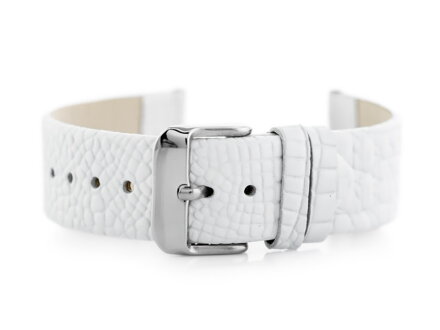 Kožený remienok W57 - white - 22mm