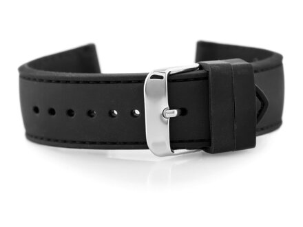 Gumový remienok na hodinky 901B - prešívaný - 24mm