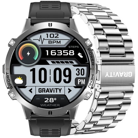 Pánske smart hodinky Gravity GT42-3 – AMOLED, s prídavným náramkom
