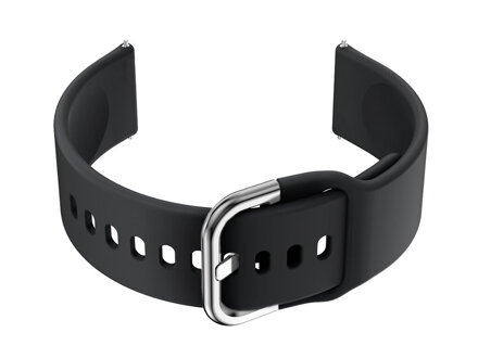 Remienok gumový do smartwatch 20mm - black/silver