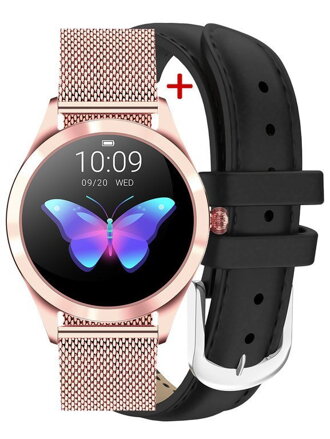 SMARTWATCH DAMSKI G. Rossi G.RSWBF1-4D2-2 rosegold/black (sg001f) + DODATKOWY PASEK