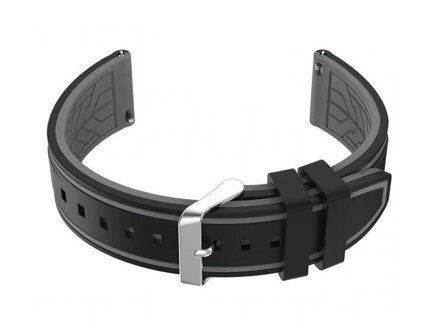 Gumový remienok na hodinky U14 - black/gray - 20mm