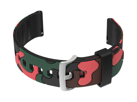 Gumový remienok na hodinky U13 - black/orange-moro - 22mm