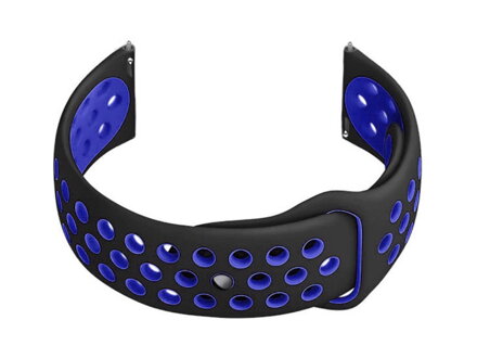 Remienok gumový do smartwatch U11 - black/granat - 22mm