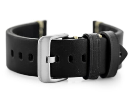 Kožený remienok W32 - black - 24mm