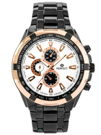 Hodinky pánske PERFECT - MILTON - black/gold2 (zp112d)