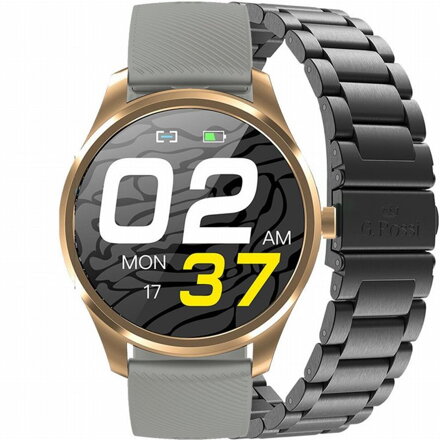 SMARTWATCH pánske G. Rossi SW012-5 gold/gray + navyše náramok (sg007e)