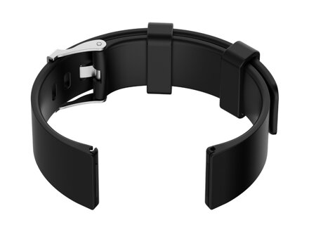Gumový remienok na hodinky U15 - black/silver - 20mm