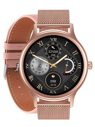 SMARTWATCH dámske PACIFIC 18-1 - Náramok + Remienok: Rosegold / pink (sy015a)