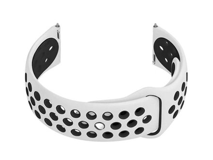 Remienok gumový do smartwatch U11 - white/black - 20mm