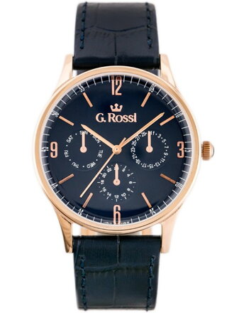 ZEGAREK G. ROSSI - 10737A-6F3 (zg258f) blue/r.g. + BOX ZEGAREK G. ROSSI - 10737A-6F3 (zg258f) blue/r.g. + BOX