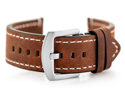 Kožený remienok W72 - mahoń. brown - 20mm