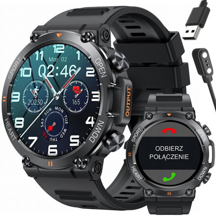 SMARTWATCH MĘSKI Gravity GT7-1 PRO - WYKONYWANIE POŁĄCZEŃ, PULSOKSYMETR (sg018a)
