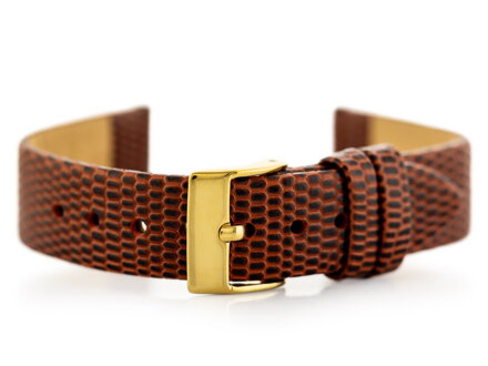 Kožený remienok W107 - brown/gold 20mm
