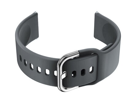 Remienok gumový do smartwatch 18mm - dark gray/silver