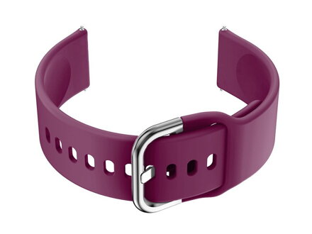 Remienok gumový do smartwatch 20mm - fiolet/silver