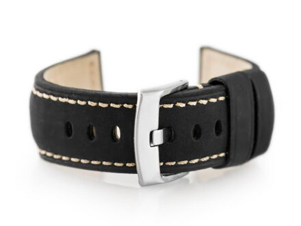 Kožený remienok W29 - black - 22mm