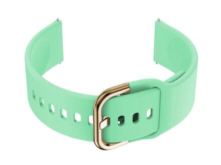 Remienok gumový do smartwatch 18mm - mätová/gold
