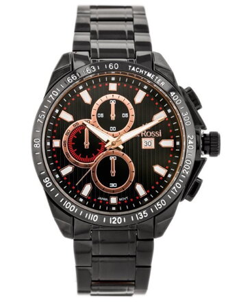 Hodinky pánske G. ROSSI - BLUES (zg094g) black/rose + BOX