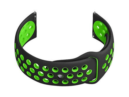 Remienok gumový do smartwatch U11 - black/green - 22mm
