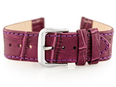Kožený remienok W41 - purple - 22mm