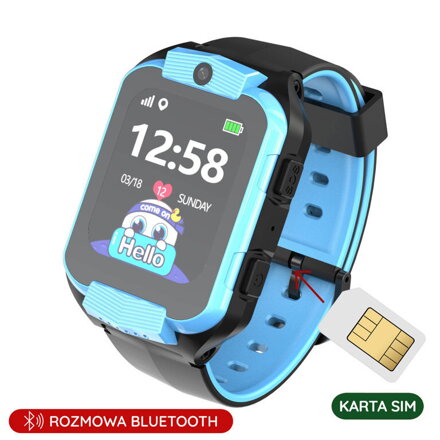 SMARTWATCH Detské PACIFIC 32-2 KIDS - blue / black (sy028b)