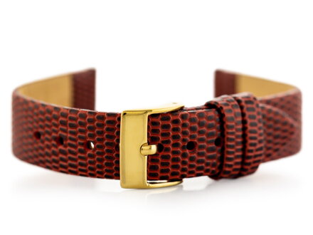 Kožený remienok W107 - red/gold 20mm