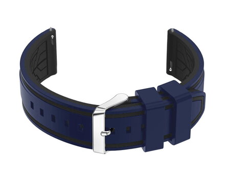 Gumový remienok na hodinky U14 - granat/black - 20mm