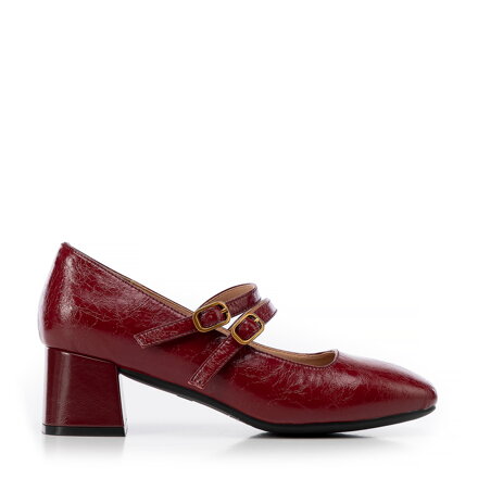 Damskie czółenka Mary Jane z regulowanymi paskami czerwone 100-D-953-3