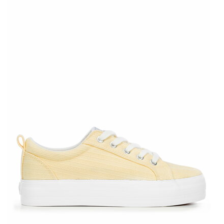 Damskie sneakersy na platformie żółte 100-DP-801-Y