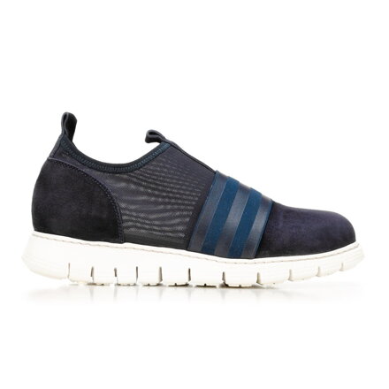 Damskie sneakersy zamszowe z gumką granatowe 92-D-116-7