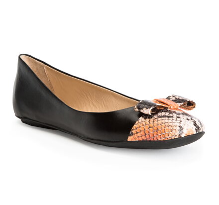 Baleriny skórzane z cekinami 82-D-753-1