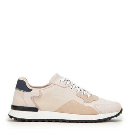 Męskie sneakersy ze skóry zamszowej beżowe 99-M-306-9