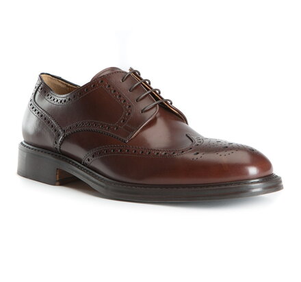 Pánske kožené poltopánky brogue tmavohnedé Wittchen BM-B-501-4